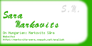 sara markovits business card